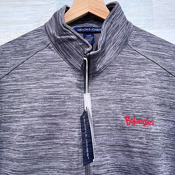 Bojangles Full Zip Tech Vest Jacket Gray Fleece Lined Employee Uniform Mens XL - Picture 2 of 5